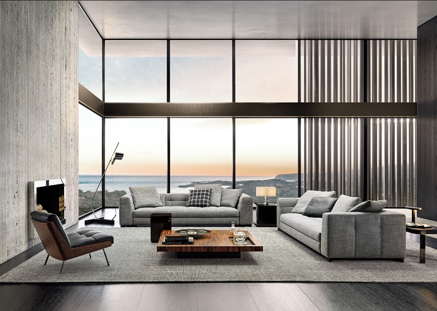 A Minotti traz um showroom e um espaço complementar de exposição chamado SuperSet. A coleção de 2020 foi coordenada por Rodolfo Dordoni e inspirou-se nas linhas retas e contidas da arquitetura moderna americana do meio do século XX. Participaram da concepção das peças os estúdios de design: Nendo, Marcio Kogan, studio mk27, GamFratesi e Christophe Delcourt.