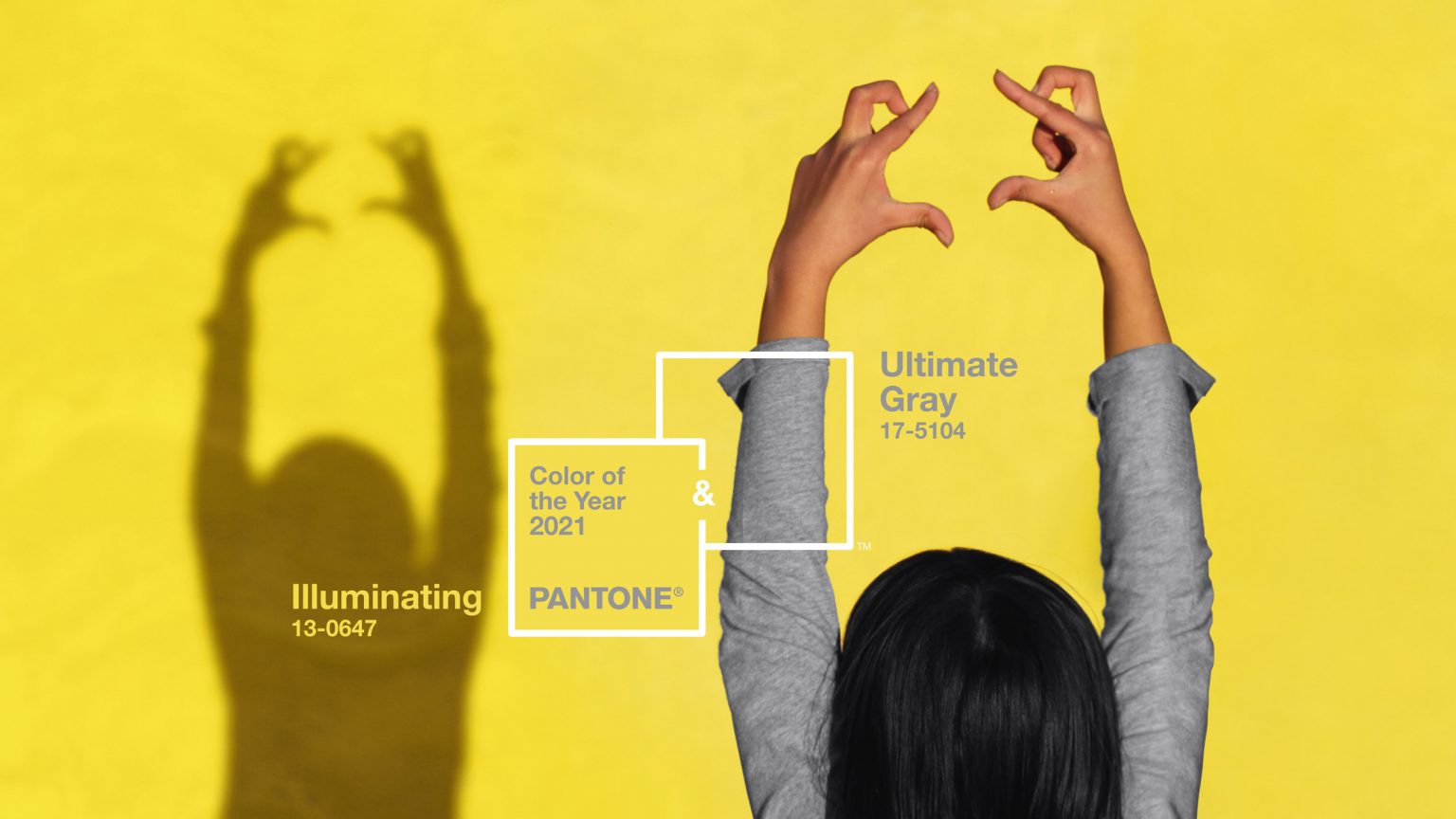 Já em 2021, para representar o período de incertezas, a Pantone escolheu o cinza Ultimate Gray (PANTONE 17-5104) e o amarelo Illuminating (PANTONE 13-0647).